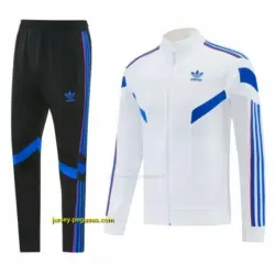 2026-27 Adidas Originals White Full Zipper Jacket Tracksuit + Navy Blue Long Pan