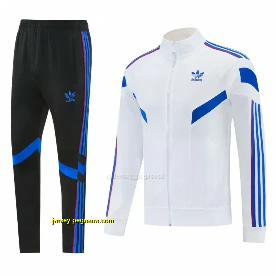 2026-27 Adidas Originals White Full Zipper Jacket Tracksuit + Navy Blue Long Pan