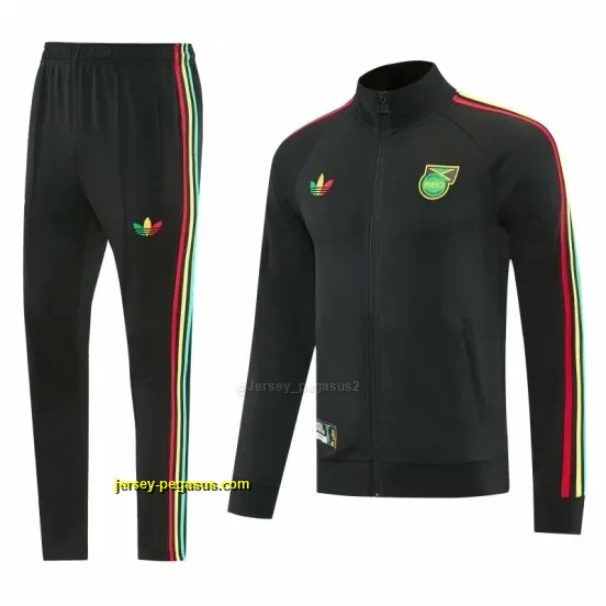 2026-27 Jamaica Black Full Zipper Jacket Tracksuit + Long Pants