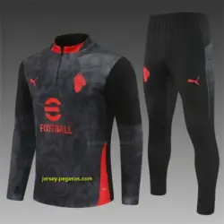 AC Milan Black Camouflage Half Zipper Jacket+Long Pants