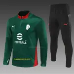 AC Milan Green Camouflage Half Zipper Jacket+Long Pants