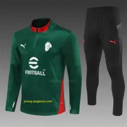 AC Milan Green Camouflage Half Zipper Jacket+Long Pants