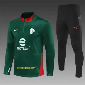AC Milan Green Camouflage Half Zipper Jacket+Long Pants