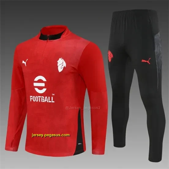 AC Milan Red Camouflage Half Zipper Jacket+Long Pants