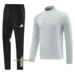 Adidas Light Grey Full zipper Jacket Tracksuit+ long pants