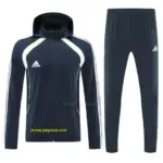 Adidas Navy Blue Full Zipper Hooded Jacket Tracksuit + Long Pants