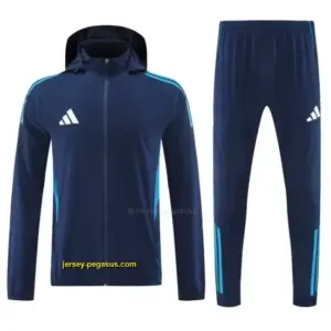 Adidas Navy Blue With White logo Full Zipper Hooded Jacket Tracksuit + Long Pant