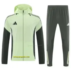 Adidas Neon Green Full Zipper Hooded Jacket Tracksuit + Long Pants