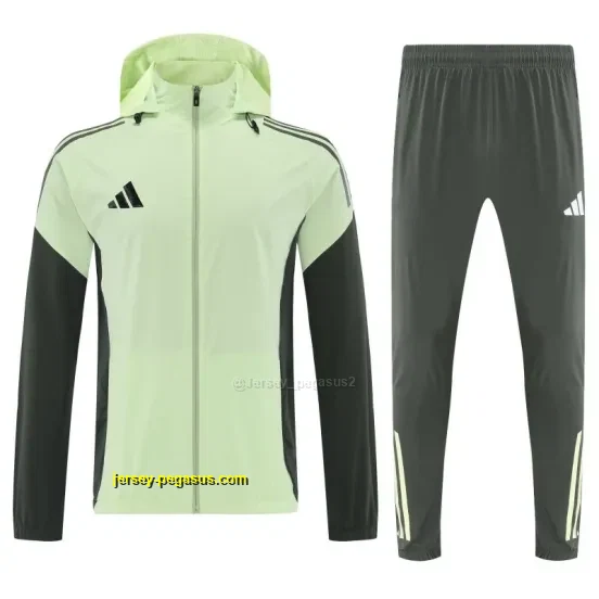 Adidas Neon Green Full Zipper Hooded Jacket Tracksuit + Long Pants
