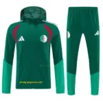 Algeria Dark Green & Light Green Full Zipper Hooded Jacket Tracksuit + Long Pant