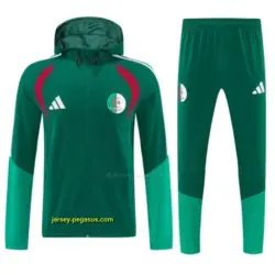 Algeria Dark Green & Light Green Full Zipper Hooded Jacket Tracksuit + Long Pant