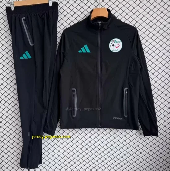 Algeria National Team Black Full zipper Jacket Tracksuit+ long pants