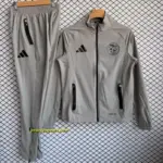 Algeria National Team Grey with Black Full zipper Jacket Tracksuit+ long pants