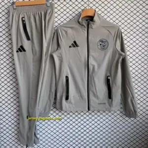 Algeria National Team Grey with Black Full zipper Jacket Tracksuit+ long pants