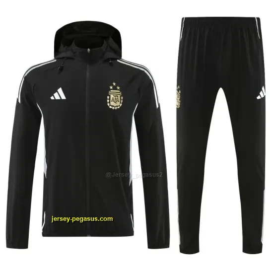Argentina Black Full zipper Jacket Tracksuit+ long pants