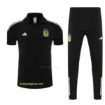 Argentina Black Polo Training Shirt + Long Pants Tracksuit