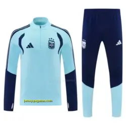 Argentina Sky Blue & Navy Blue Half Zipper Jacket Tracksuit + Long Pants