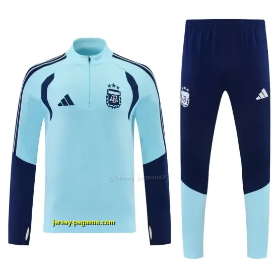 Argentina Sky Blue & Navy Blue Half Zipper Jacket Tracksuit + Long Pants