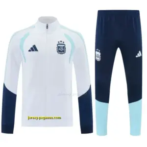 Argentina White & Navy Blue Zipper Jacket Tracksuit + Long Pants