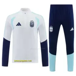 Argentina White Half Zipper Jacket Tracksuit + Long Pants