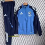 Arsenal Blue with Navy Full zipper Jacket Tracksuit+ long pants