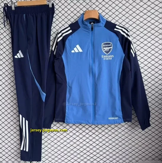 Arsenal Blue with Navy Full zipper Jacket Tracksuit+ long pants