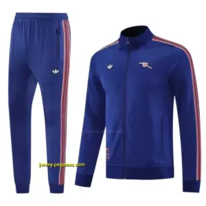 Arsenal Blue with Red & White Stripes Full Zipper Jacket +Long Pants
