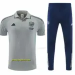 Arsenal Grey Polo Training Shirt + Long Pants Tracksuit