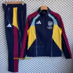 Arsenal Navy Blue with Red Full zipper Jacket Tracksuit+ long pants