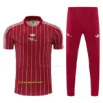 Arsenal Red Stripes Short Sleeve Tracksuit + Long Pants