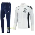 Arsenal White Half Zipper Jacket+Long Pants