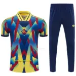 Arsenal Yellow Blue Red Geometric Multicolor Short Sleeve Tracksuit + Long Pants