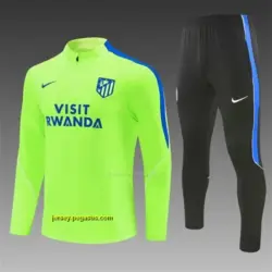 Atlético Madrid Third Fluorescent Green Half Zipper Jacket Tracksuit + Long Pant