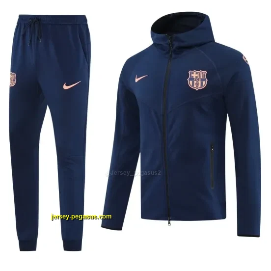 Barcelona 01 Royal Blue Hoodie Full Zipper Jacket+Long Pants