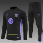 Barcelona Black Joint Edition Half Zipper Jacket+Long Pants