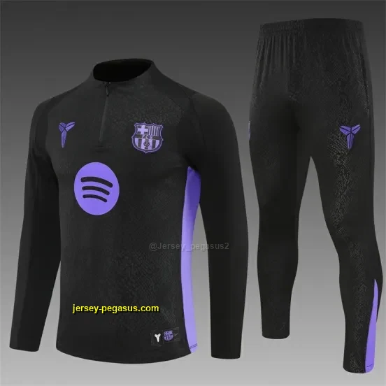 Barcelona Black Joint Edition Half Zipper Jacket+Long Pants