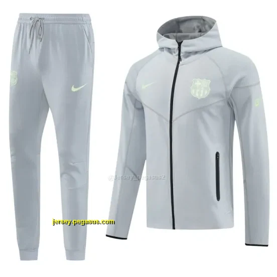 Barcelona Grey Full Zipper Hoodie Jacket +Long Pants