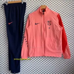Barcelona Pink with Navy Full zipper Jacket Tracksuit+ long pants