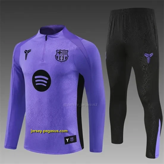 Barcelona Purple Joint Edition Half Zipper Jacket+Long Pants