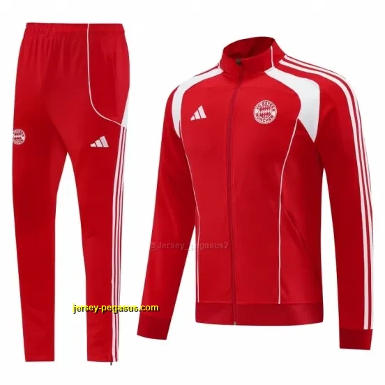 Bayern Munich Red Full Zipper Jacket+Long Pants