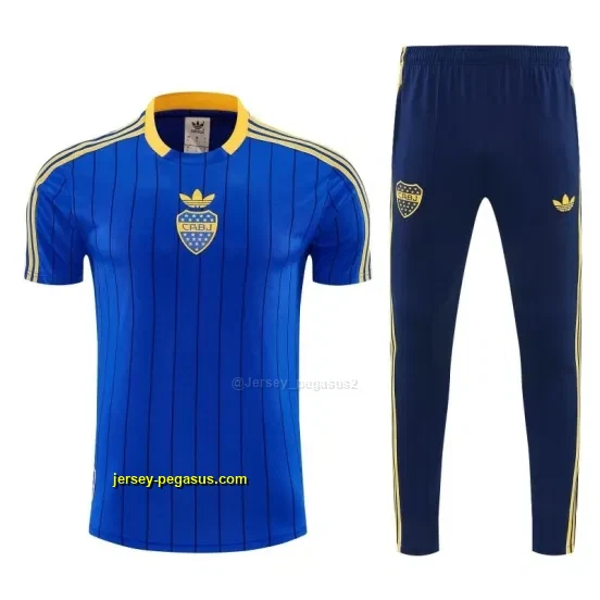 Boca Blue&Vavy Blue Short Sleeve Tracksuit + Long Pants