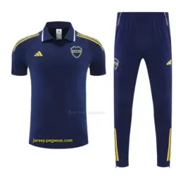 Boca Juniors Navy Blue Polo Training Shirt + Long Pants Tracksuit