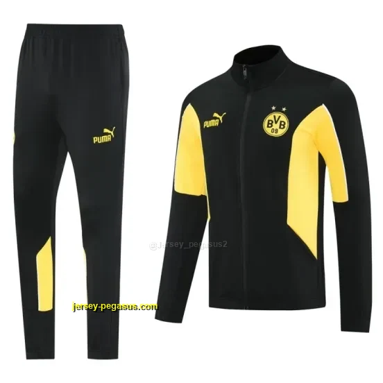 Borussia Dortmund BlackYellow Full Zipper Jacket +Long Pants
