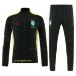 Brazil Black Full Zipper Jacket Tracksuit + Long Pants