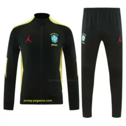 Brazil Black Full Zipper Jacket Tracksuit + Long Pants