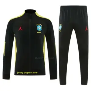 Brazil Black Full Zipper Jacket Tracksuit + Long Pants