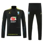 Brazil Black Half Zipper Jacket Tracksuit + Long Pants