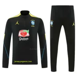 Brazil Black Half Zipper Jacket Tracksuit + Long Pants