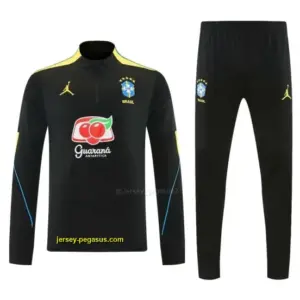 Brazil Black Half Zipper Jacket Tracksuit + Long Pants