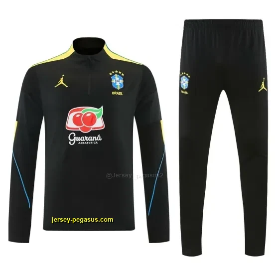 Brazil Black Half Zipper Jacket Tracksuit + Long Pants
